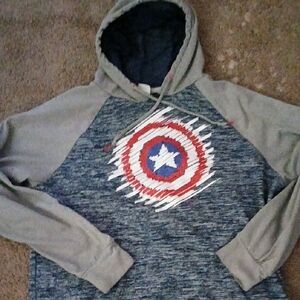 Marvel Men's Gray and Blue Hoodie
